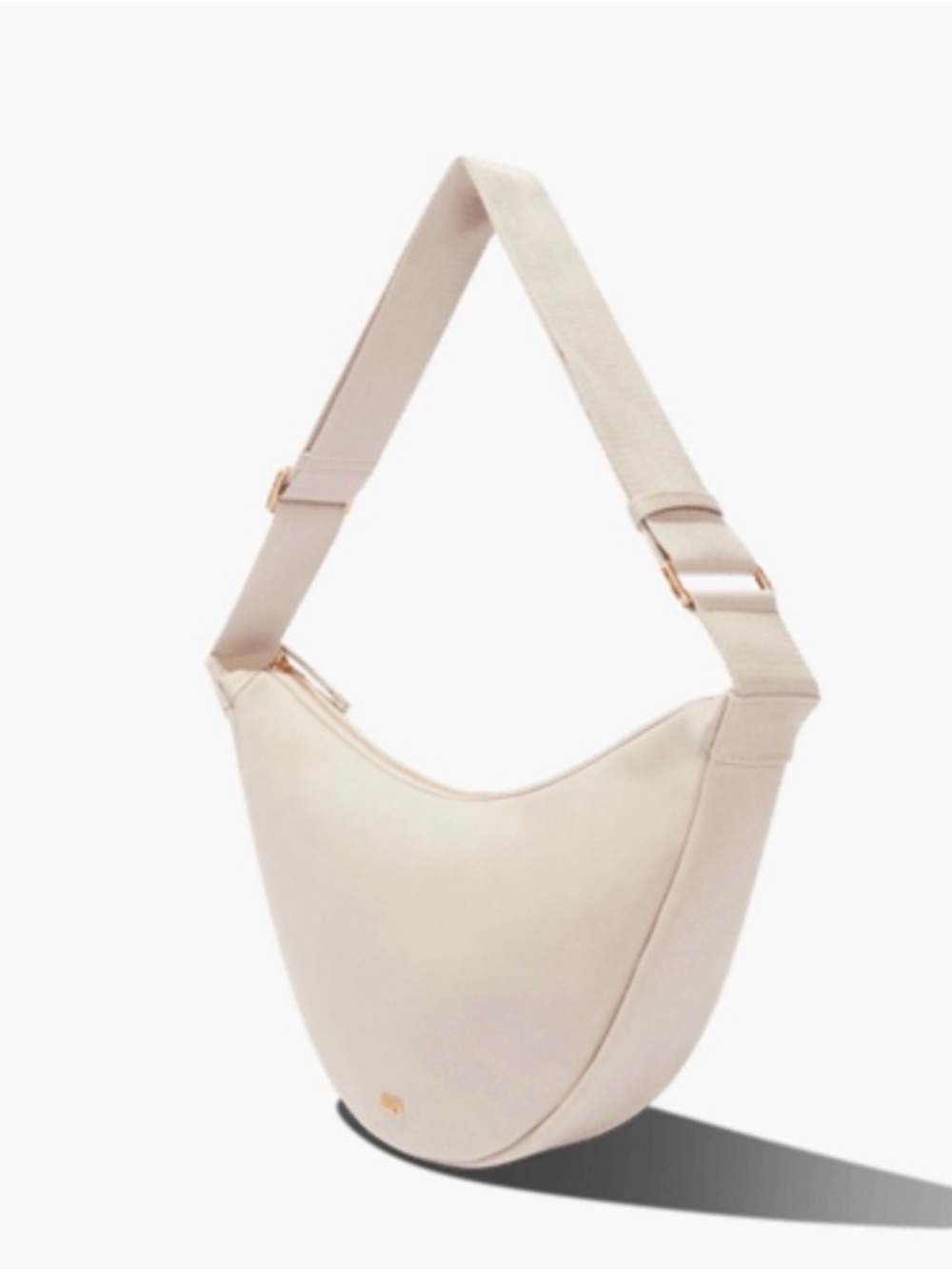 NWOT July Everyday Crescent Bag Khaki Cotton Sling Crossbody Travel Minimalist - Picture 3 of 13